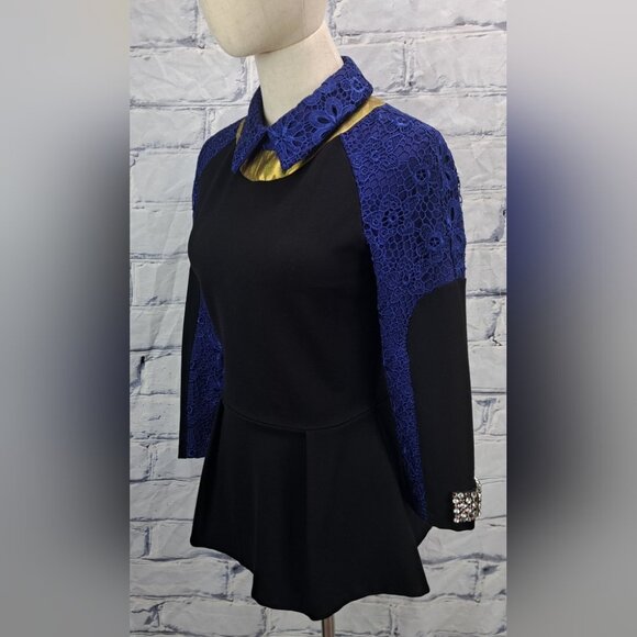 Givenchy Paris Women's Top Purple Black Crystals Italy Small - Picture 10 of 13